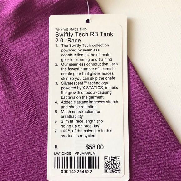 Lululemon Swiftly Tech RB Tank 2.0 *Race Tank (Size 8) NWT - Picture 5 of 7